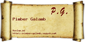 Pimber Galamb névjegykártya